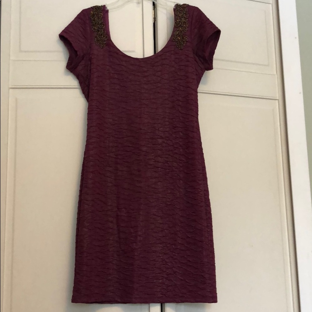 Free People Purple/Gold Dress Size Small